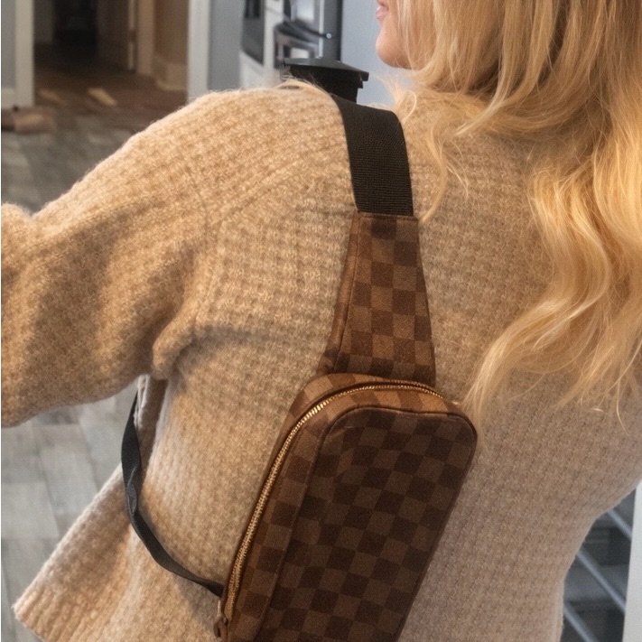 Louis Vuitton Damier Geronimos Leather Fabric Brown Cross Body (Authentic)
